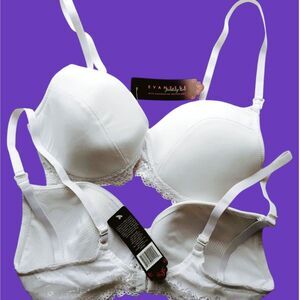 Lot of 2 Evanesse Nursing Breastfeeding Bras Drop Cup Sz36DD Soft White Lace NWT